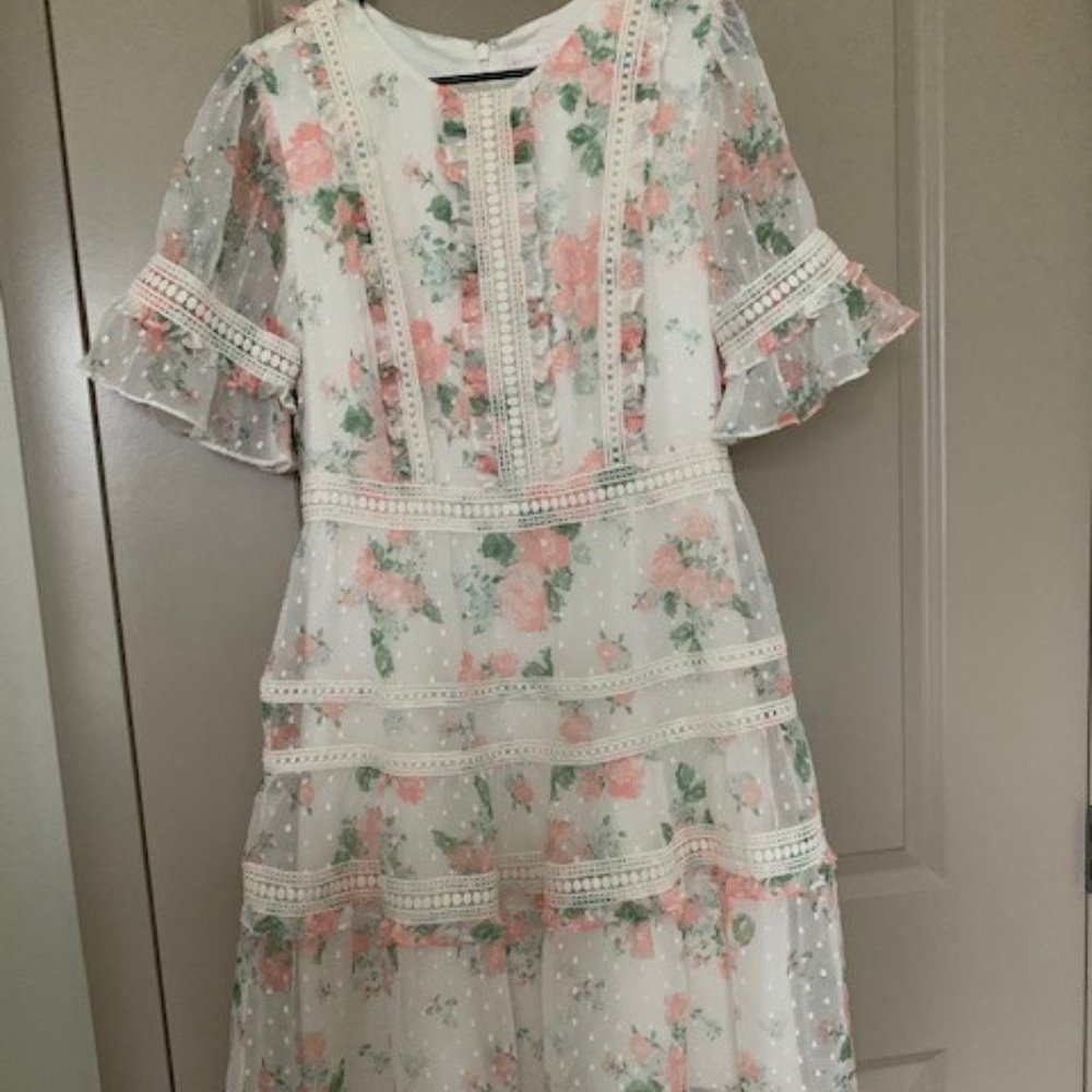 Rachel Parcell Mixed Lace Fit and Flare Dress NWOT
